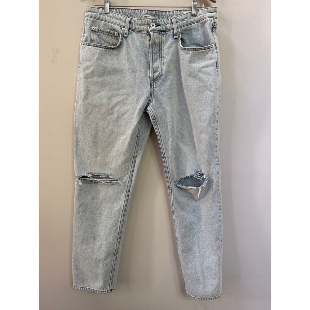 Rag & Bone Womens Rosa Mid Rise Boyfriend Distressed Light Wash Jeans Size 31
